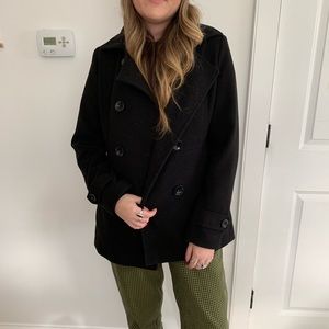 Forever 21 Peacoat in Black